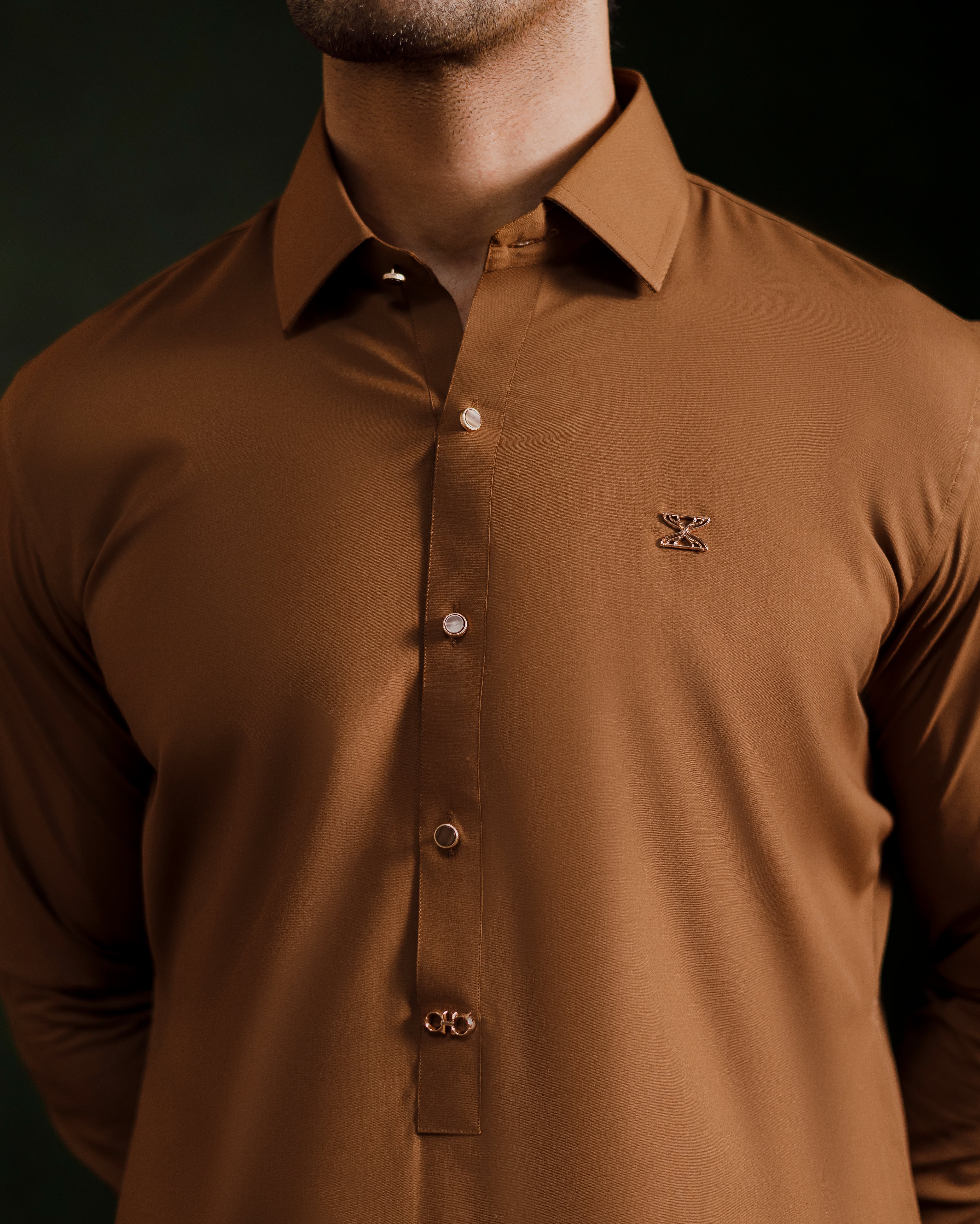 Amber brown signature kameez shalwaar