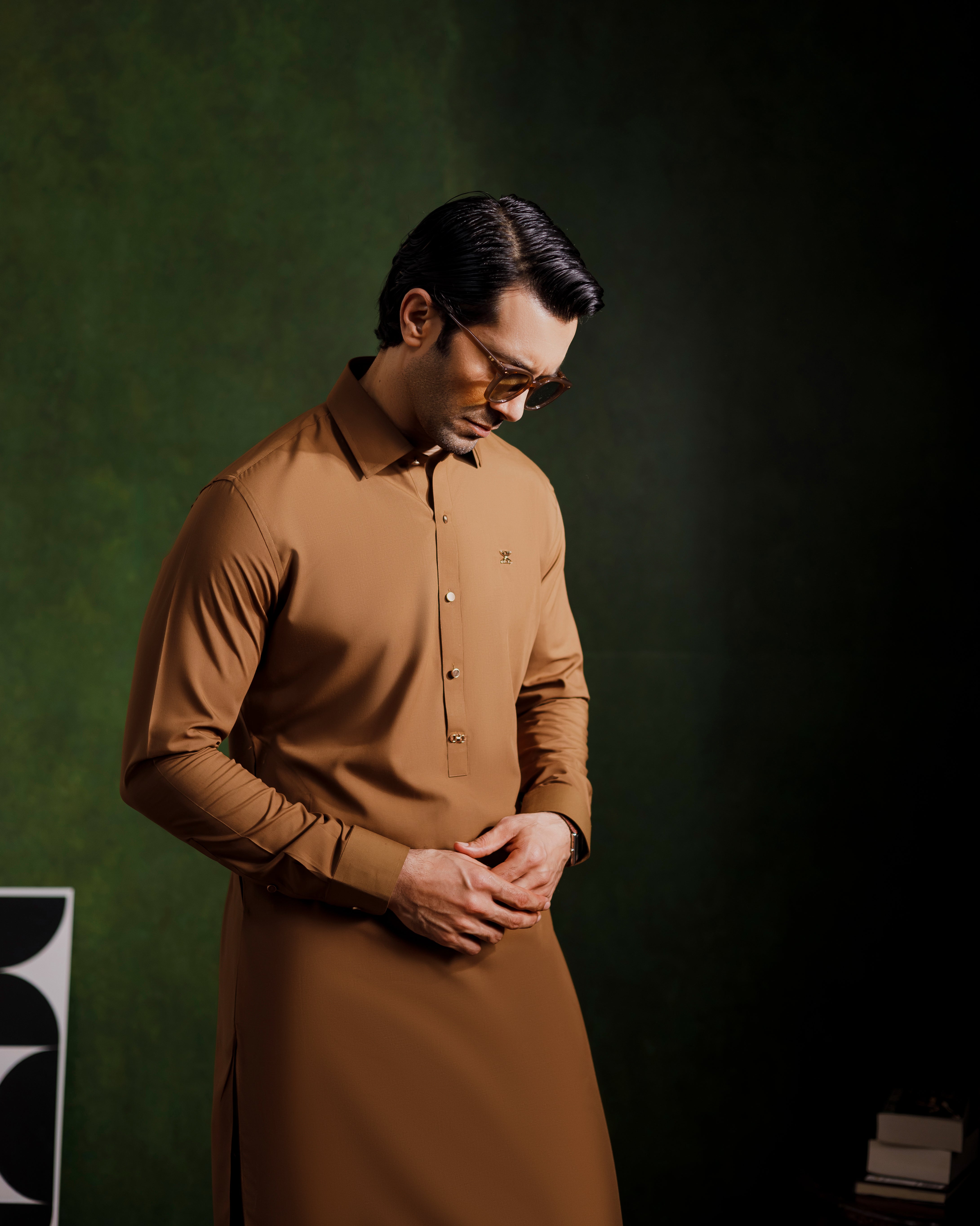 Amber brown signature kameez shalwaar