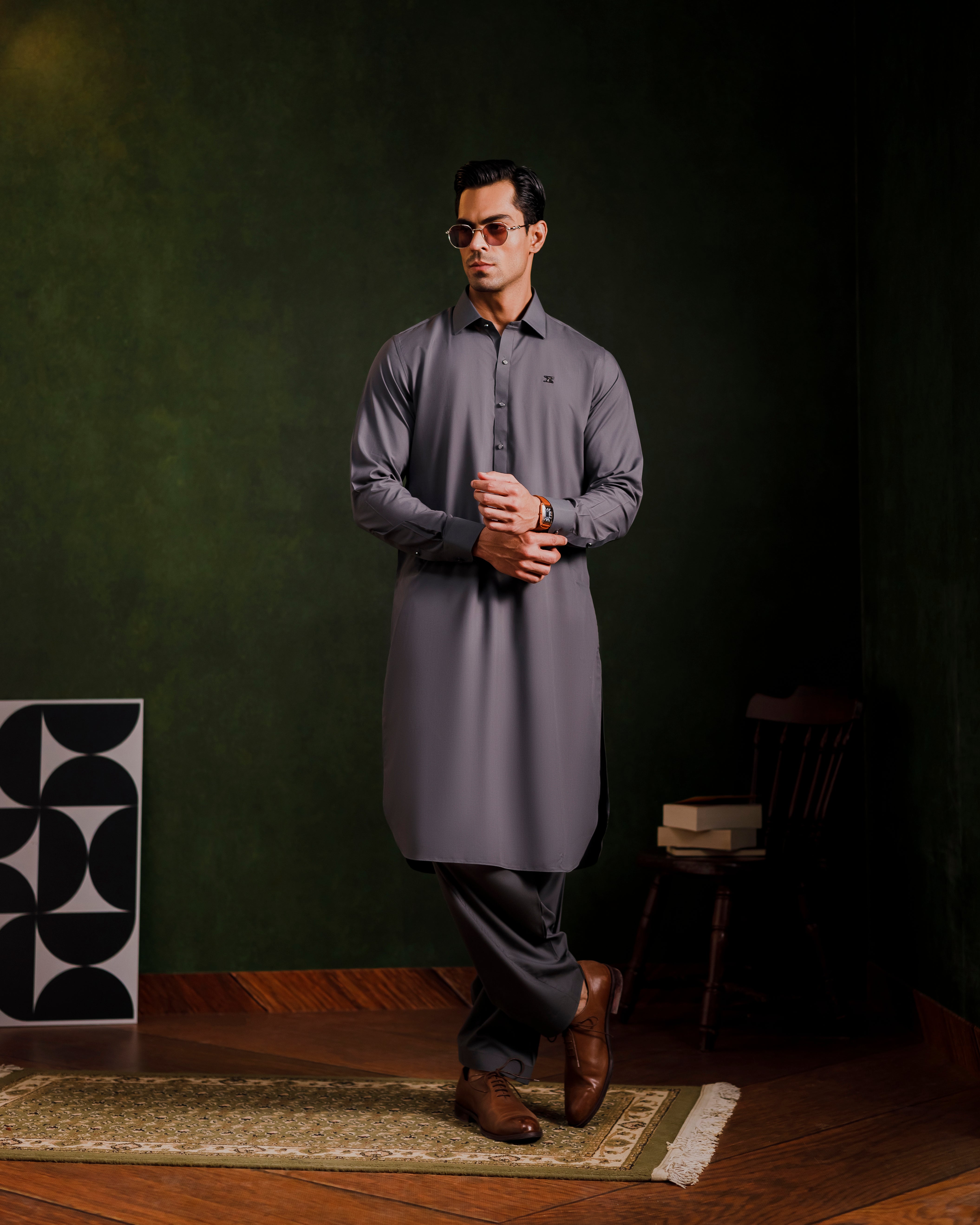 Graphite grey signature Kameez Shalwaar