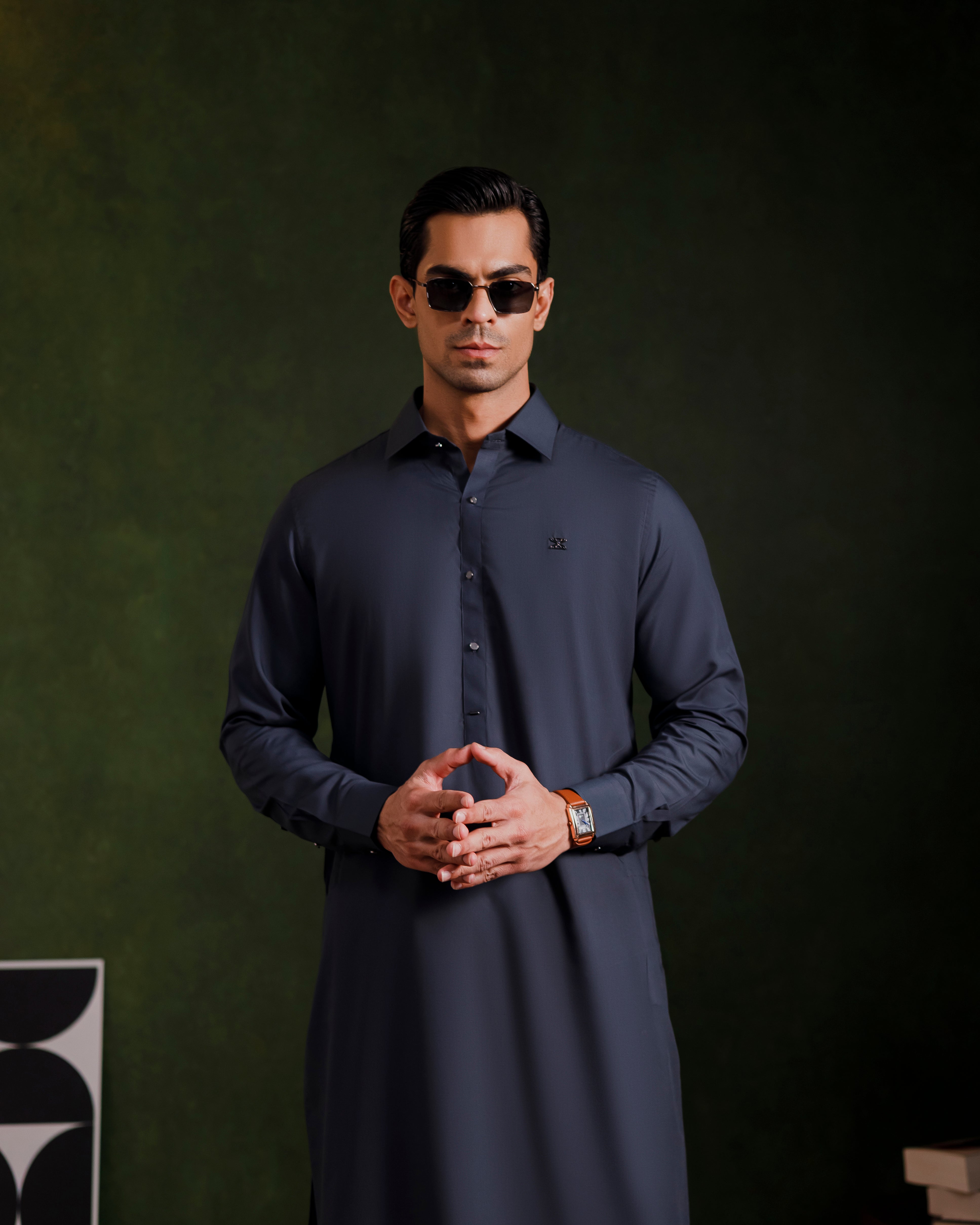 Dark Grey signature kameez shalwaar