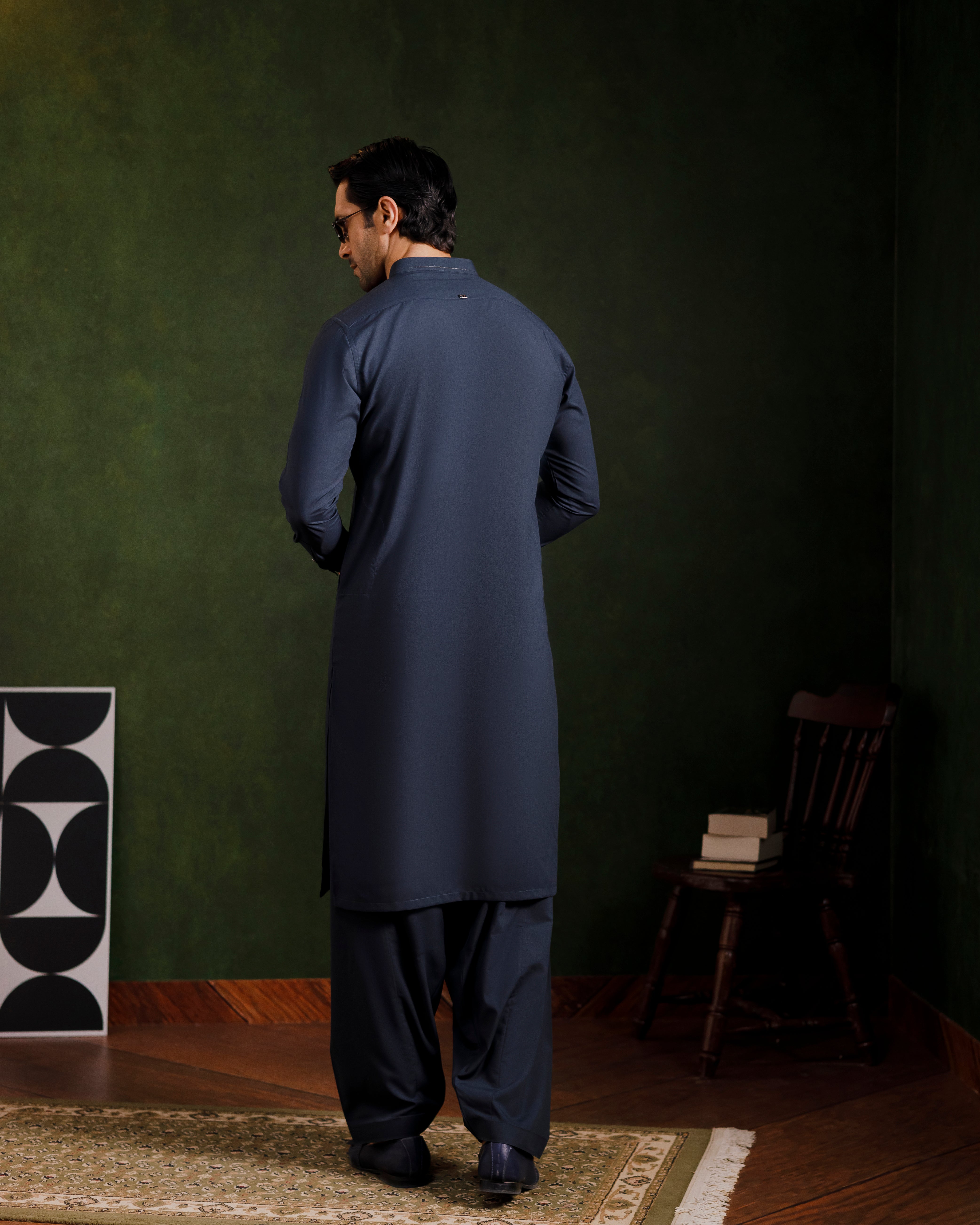 Grey Designer wear kameez shalwaar