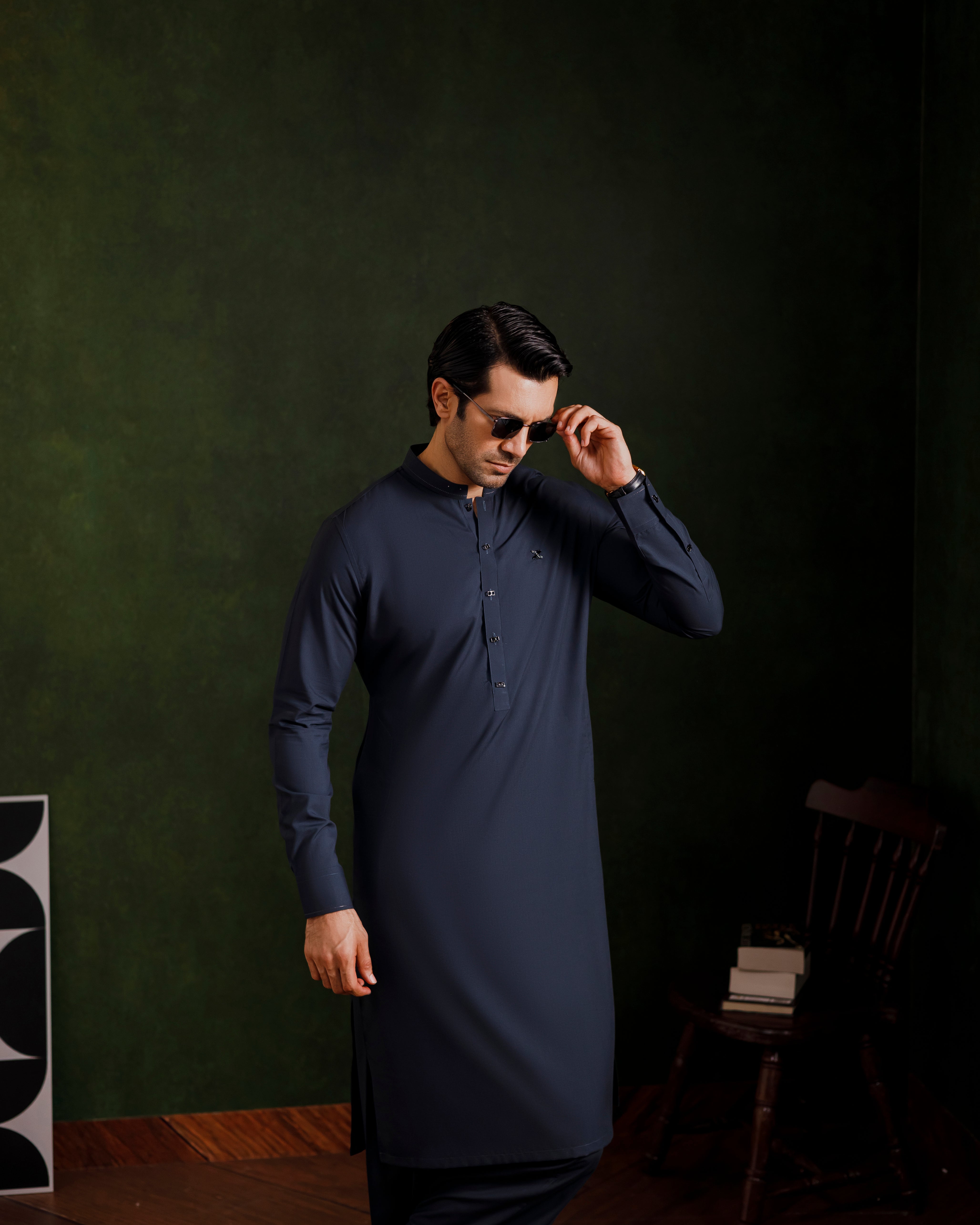 Grey designer wear kameez shalwaar