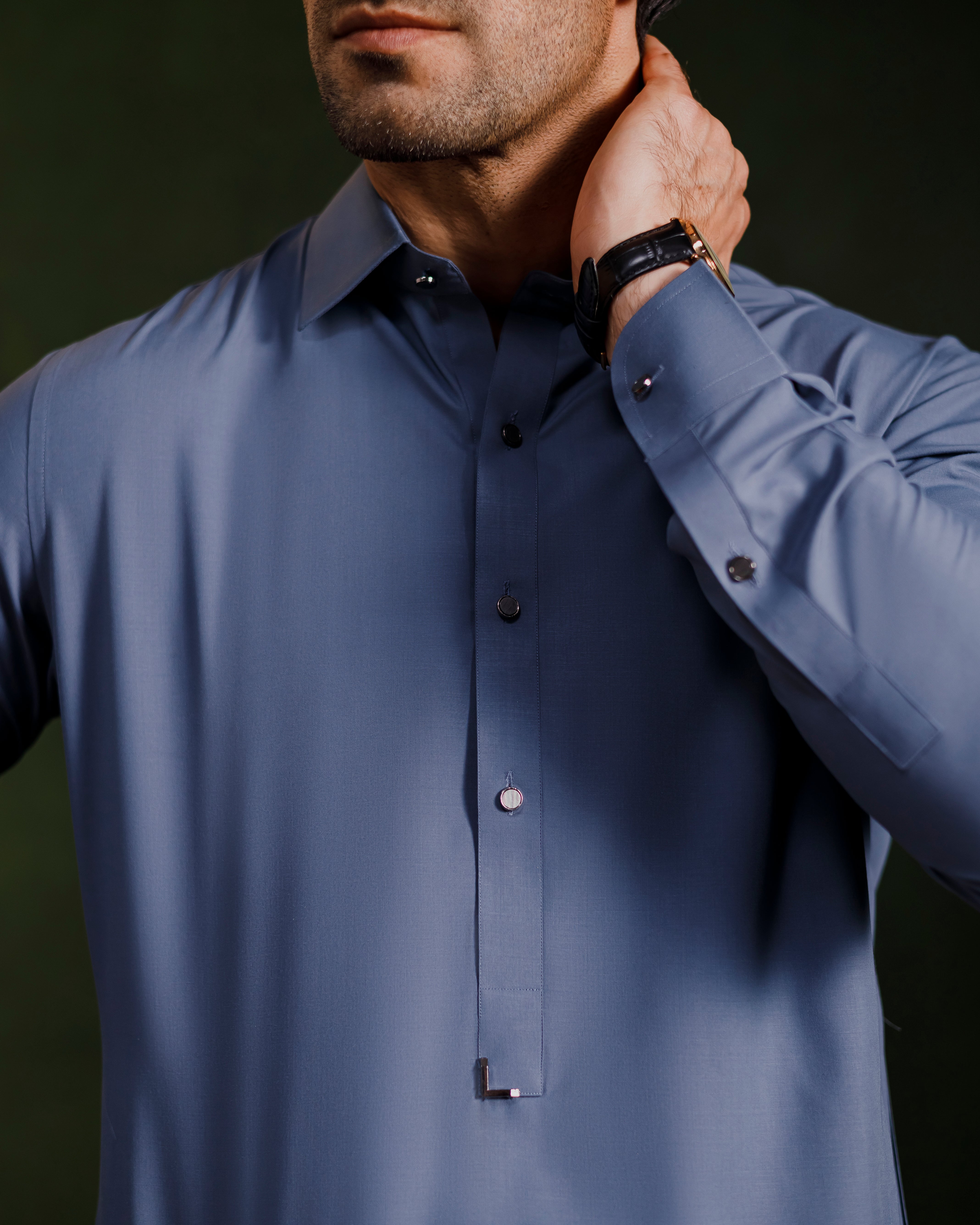 Slate blue signature Kameez shalwaar