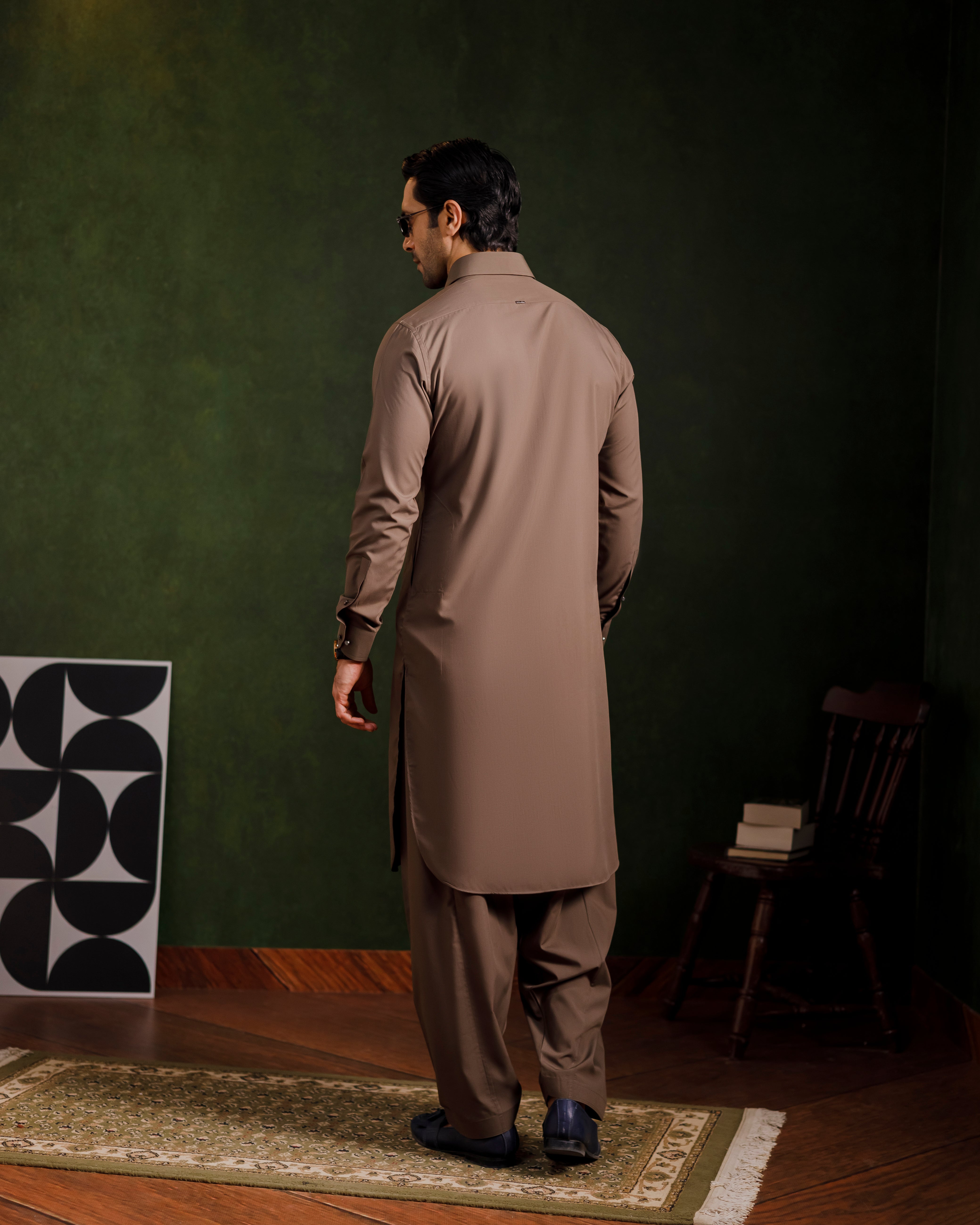 Mocha taupe signature kameez shalwaar