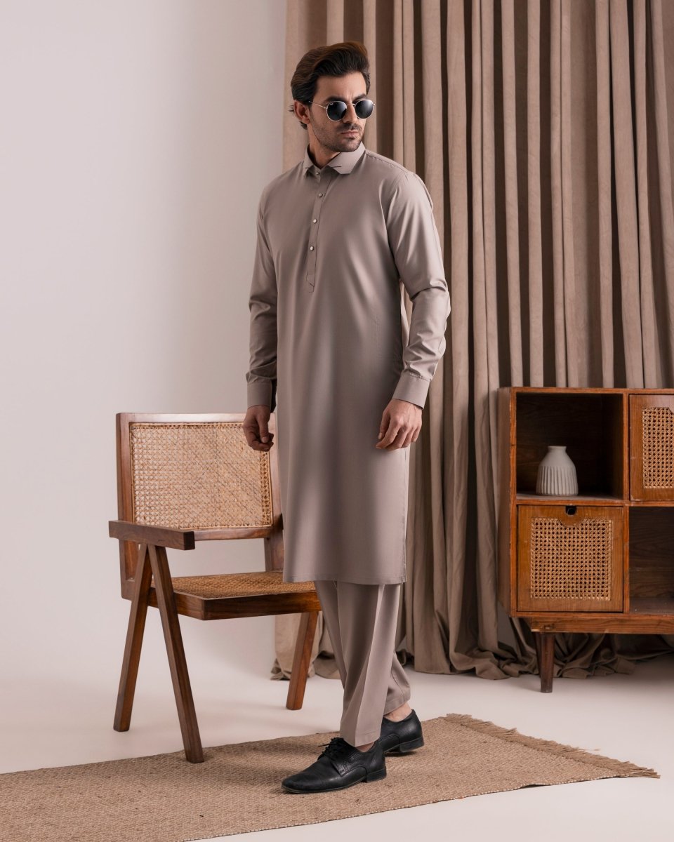 Designer Beige Kameez Shalwar - Cotidieready to wear