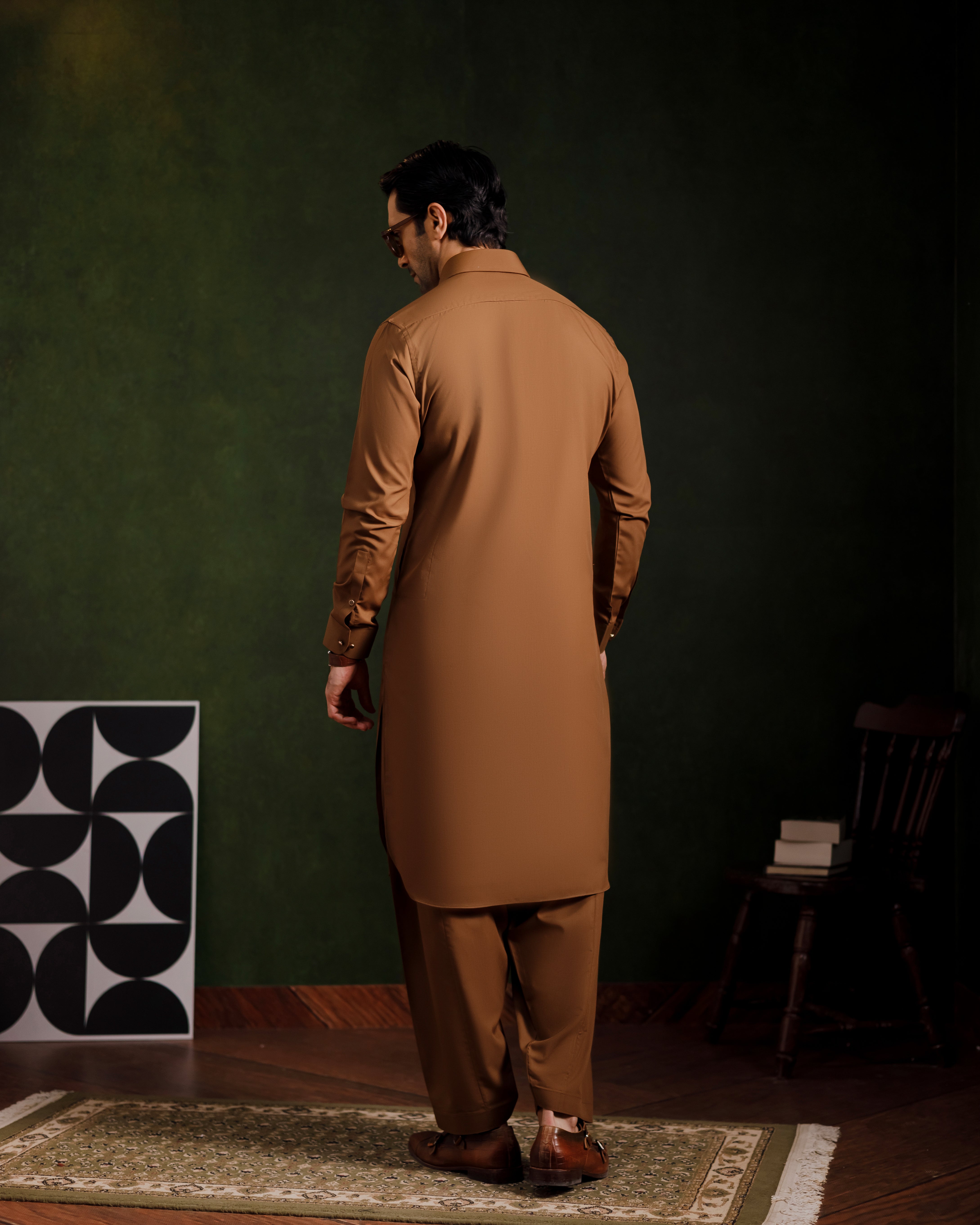 Amber brown signature kameez shalwaar