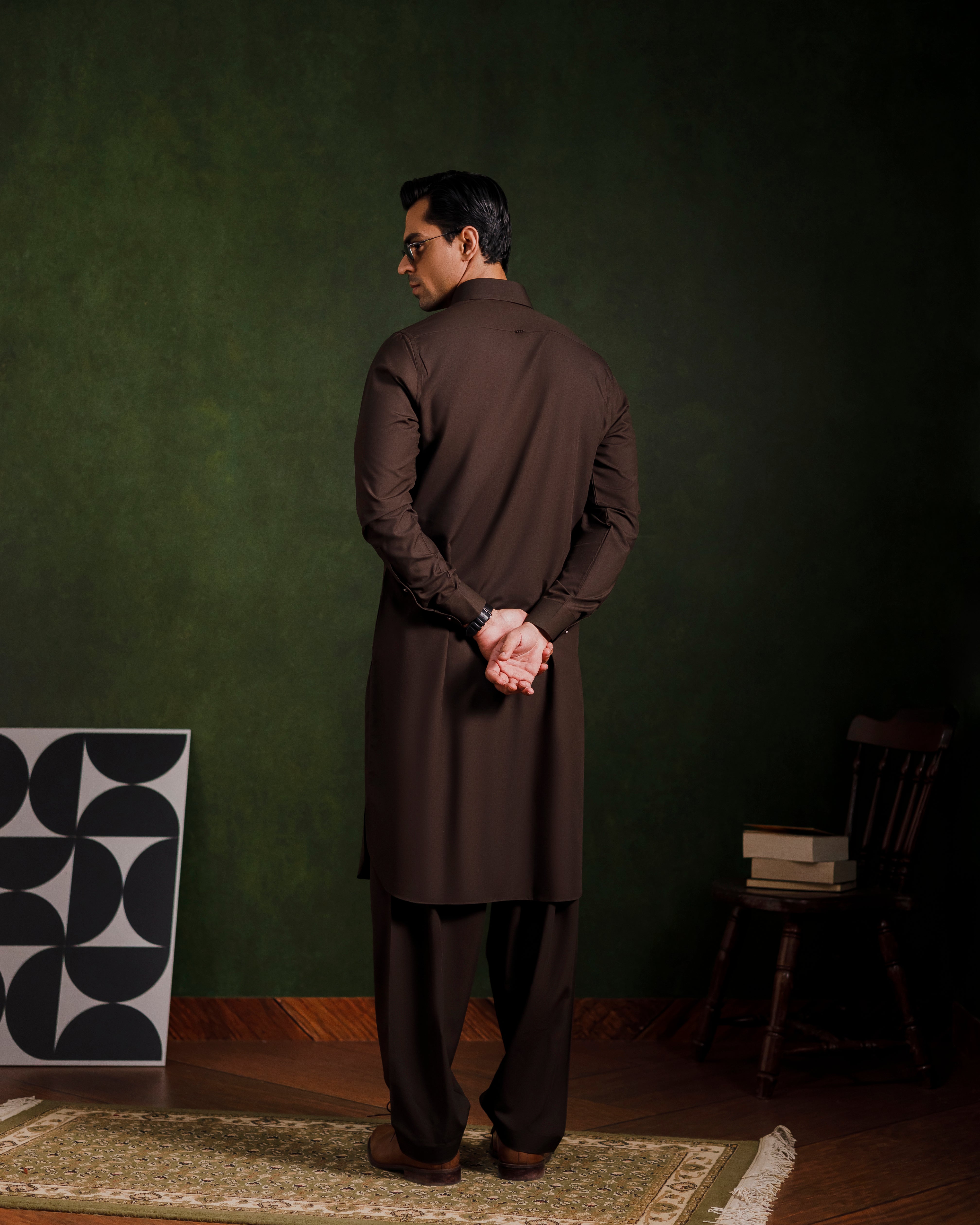Brown signature kameez shalwaar