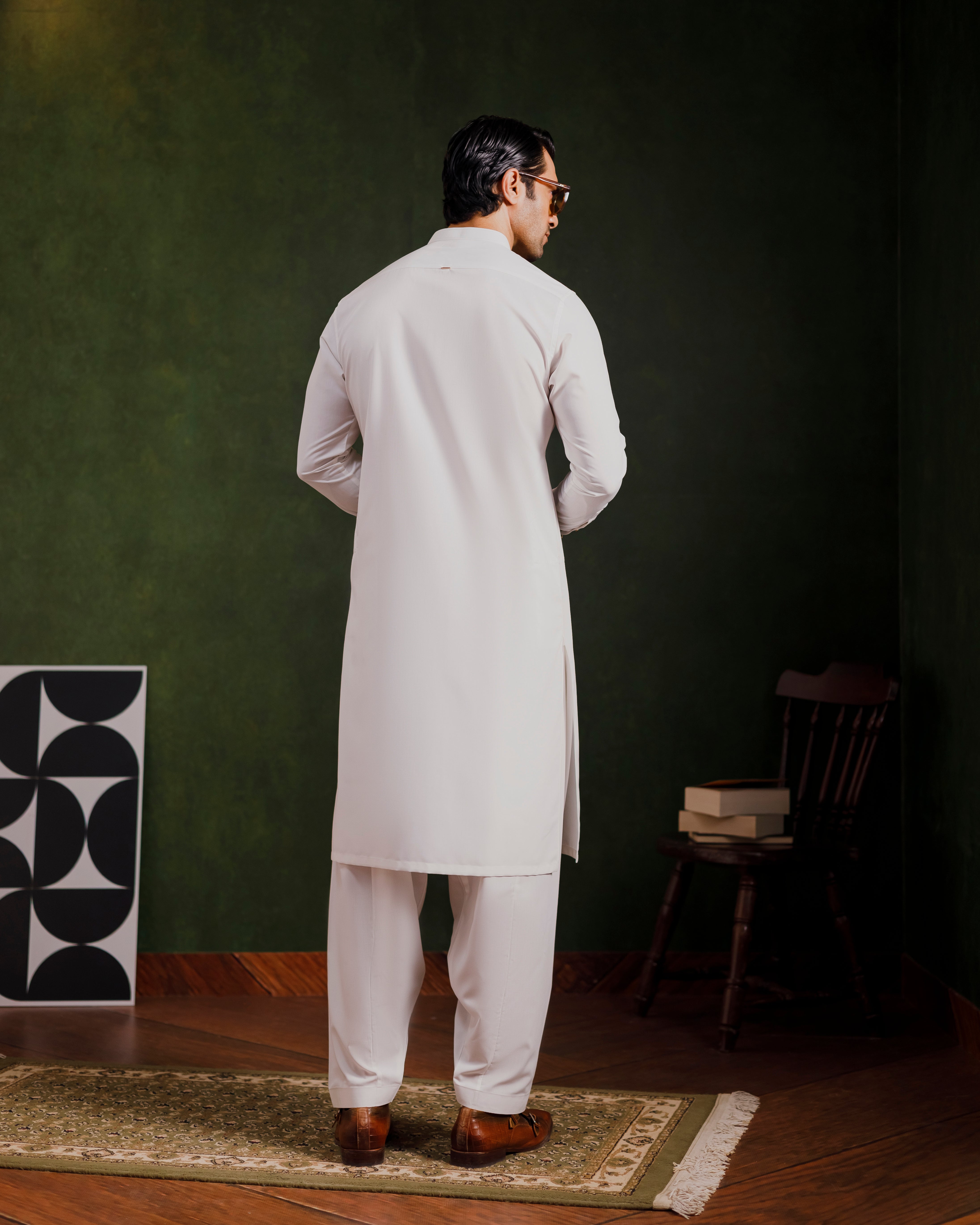 Off white Designer Kameez Shalwaar