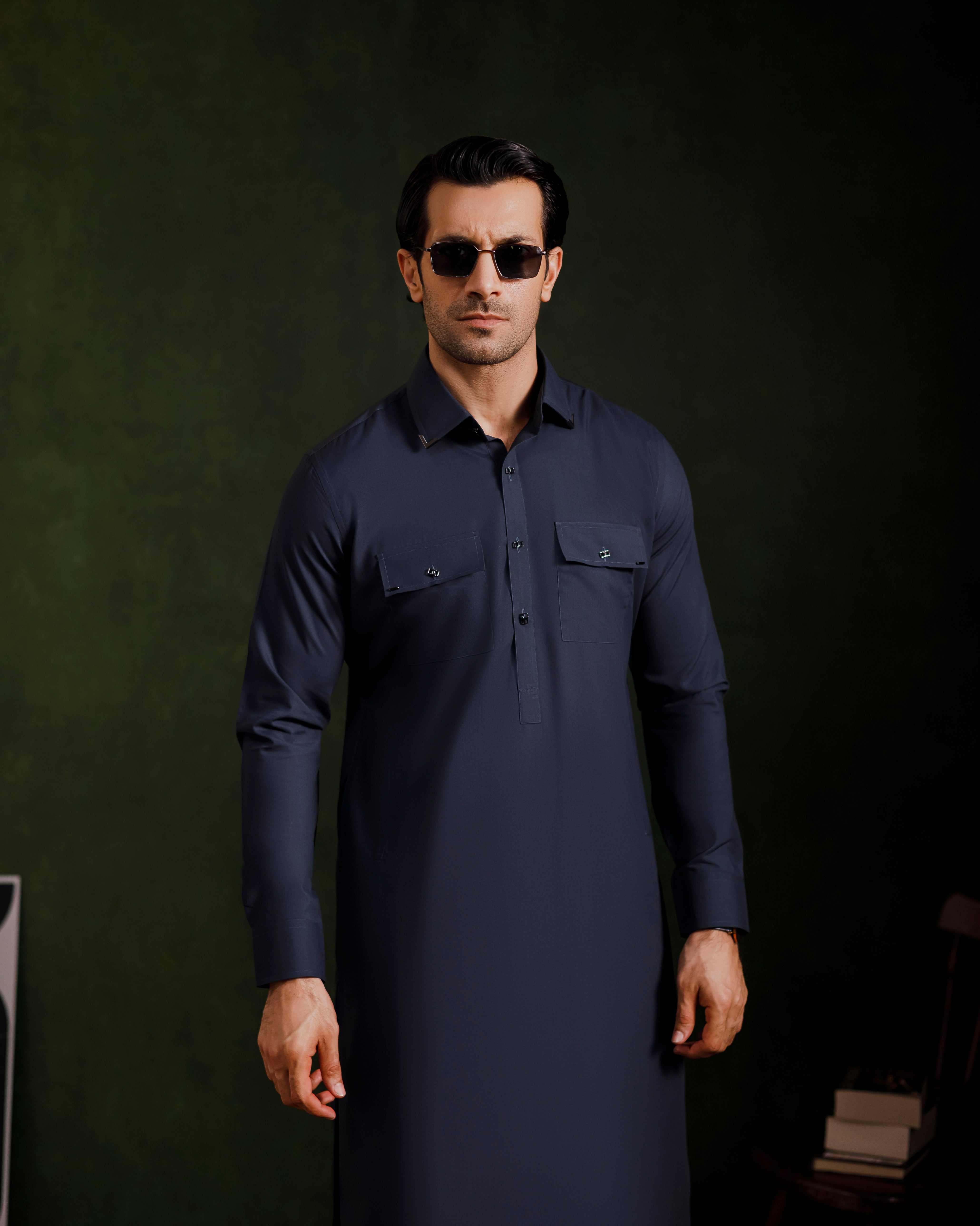 Grey Designer wear kameez shalwaar