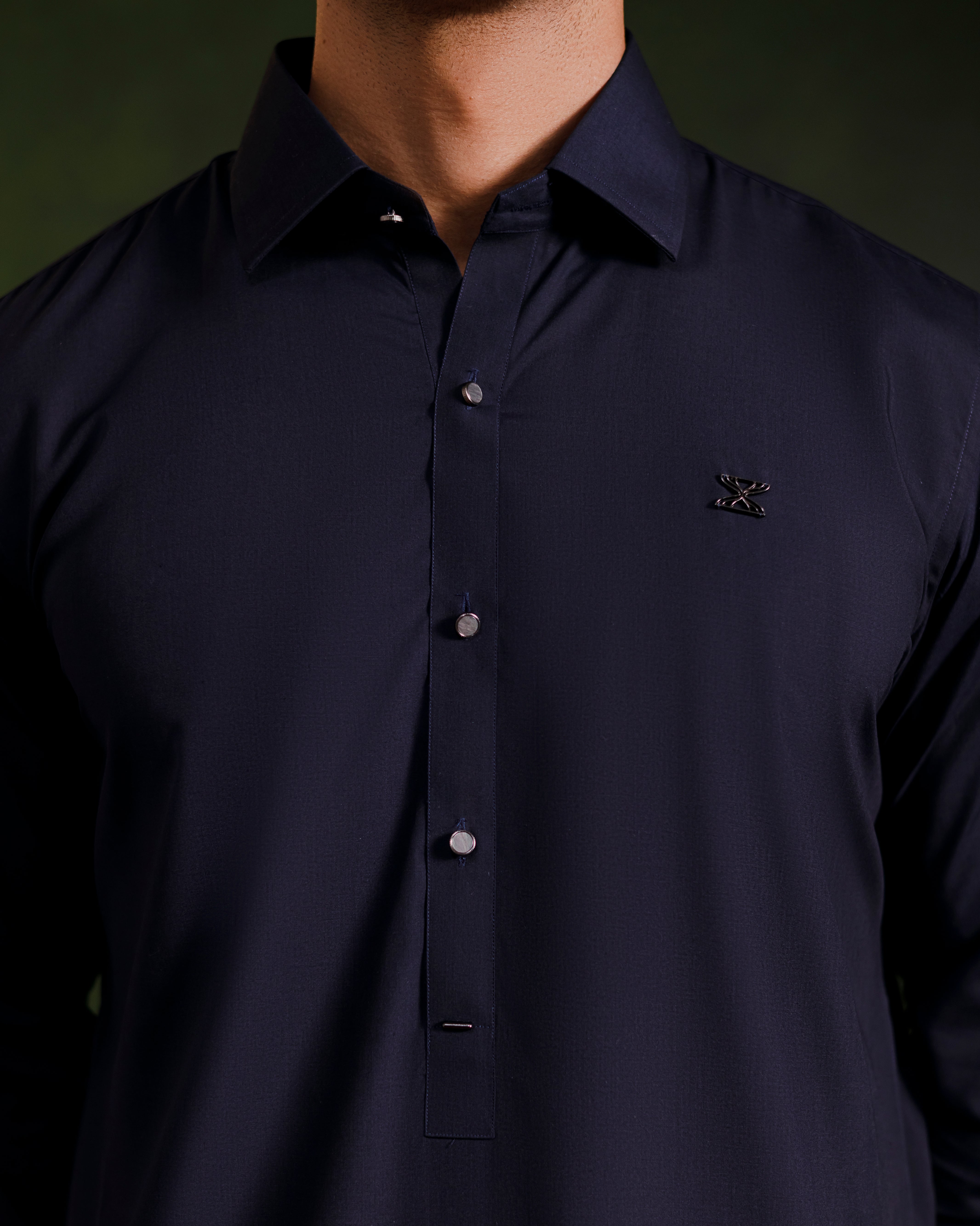 Navy blue signature kameez shalwaar