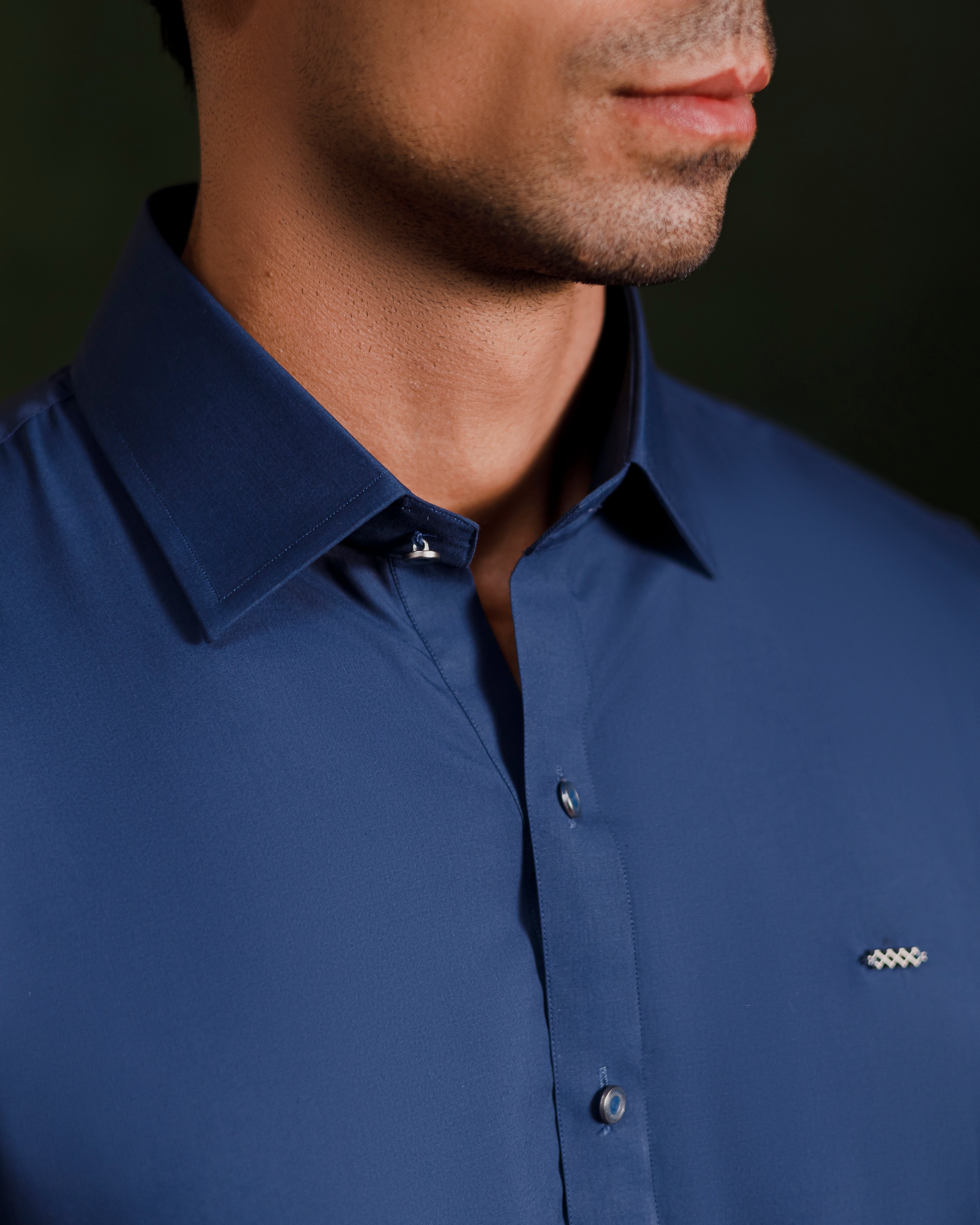 Indigo blue signature kameez shalwaar