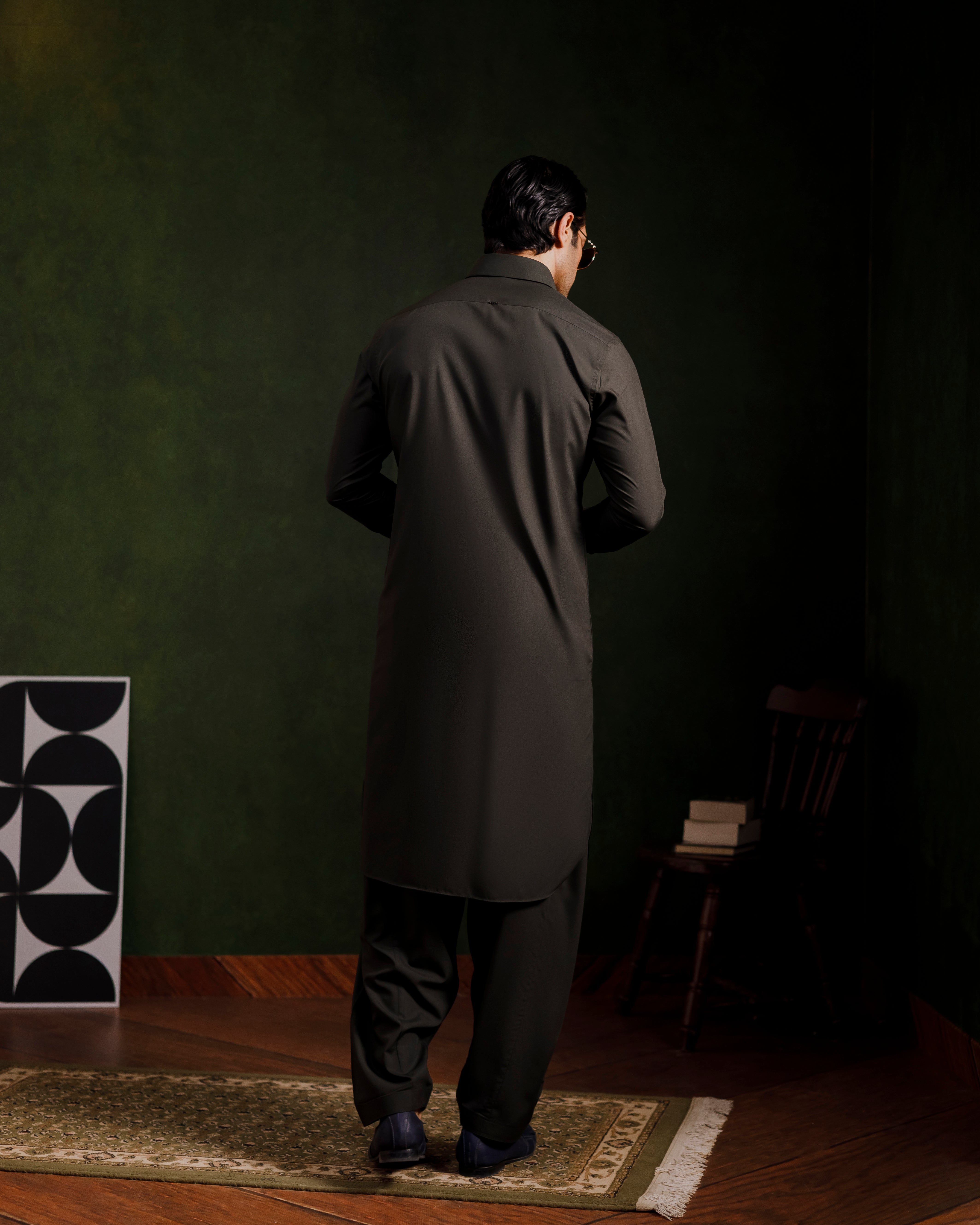 Olive signature kameez shalwaar