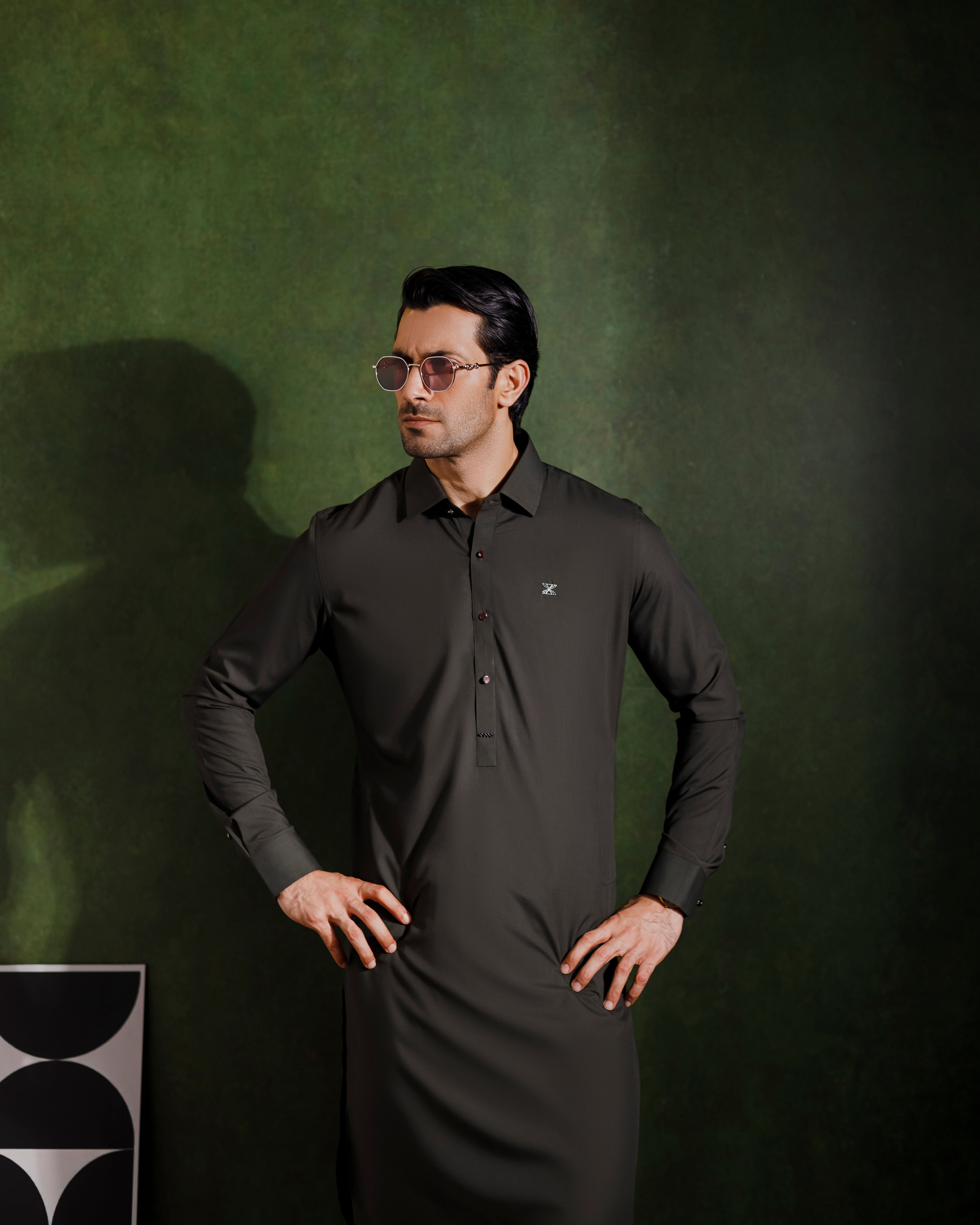 Olive signature kameez shalwaar
