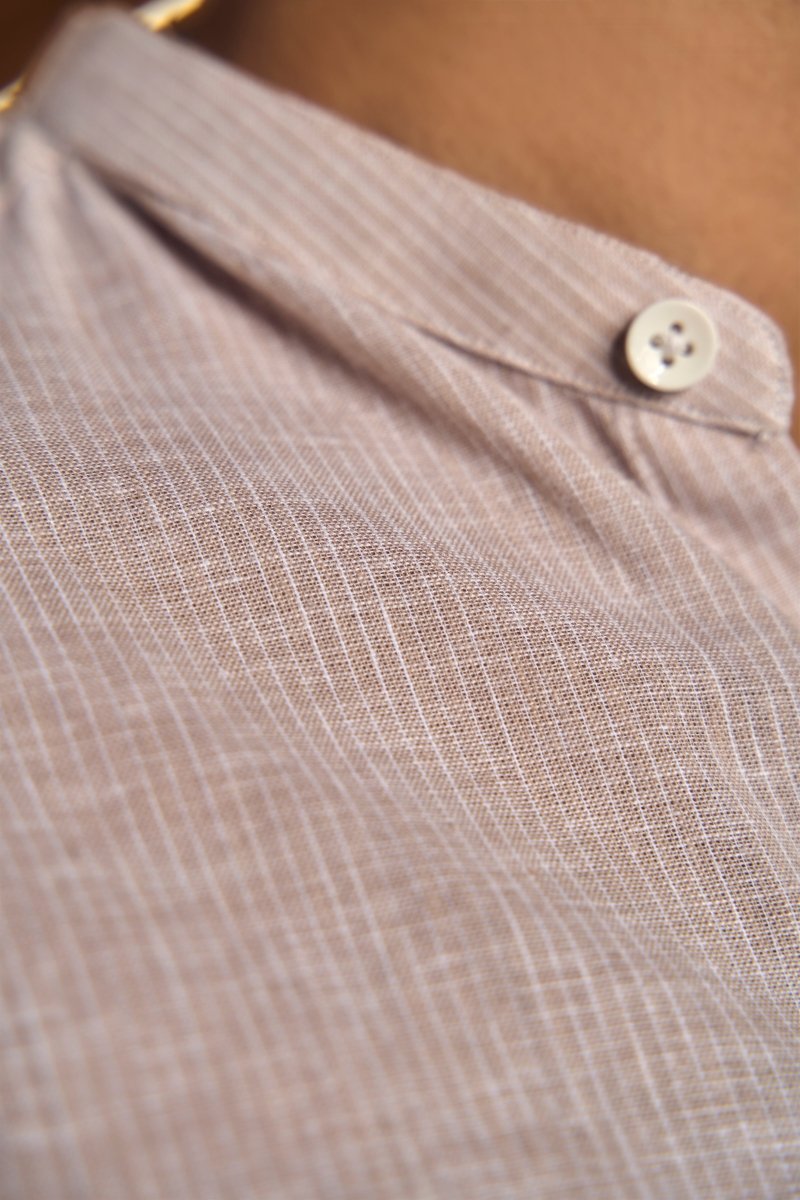 Beige Elegance White Summer Shirt - Cotidie