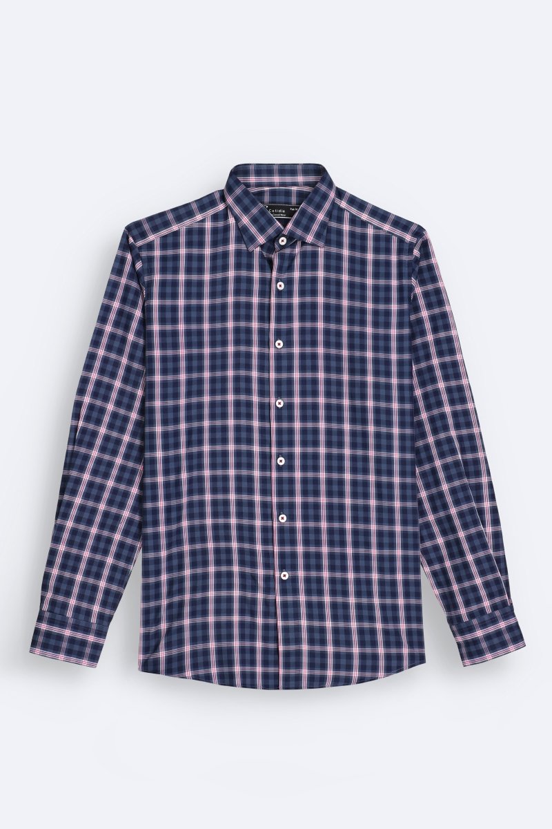 Blueberry Blush Checkered Shirt - Cotidie