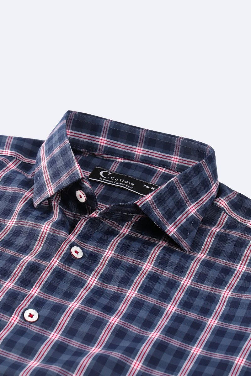 Blueberry Blush Checkered Shirt - Cotidie