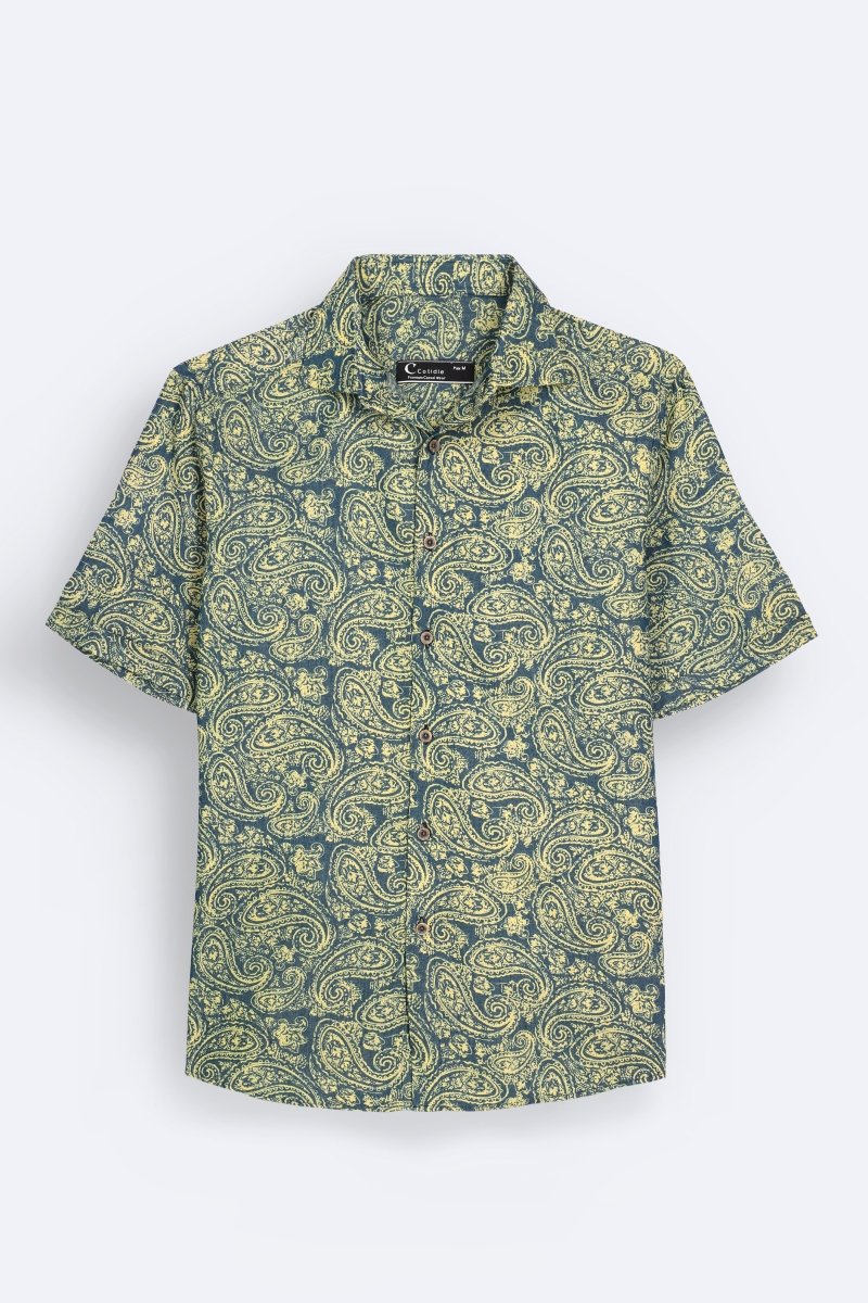 Breezy Paisley Denim Summer Shirt - Cotidie