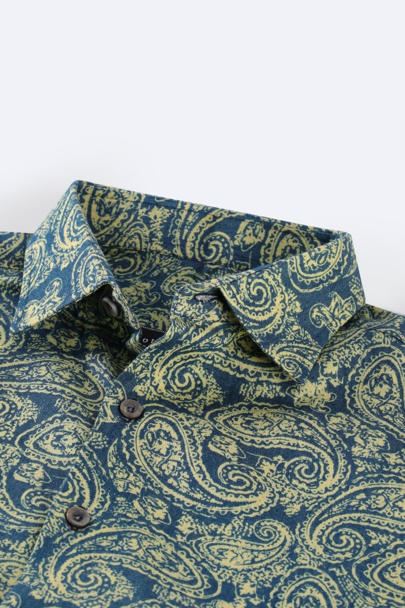 Breezy Paisley Denim Summer Shirt - Cotidie