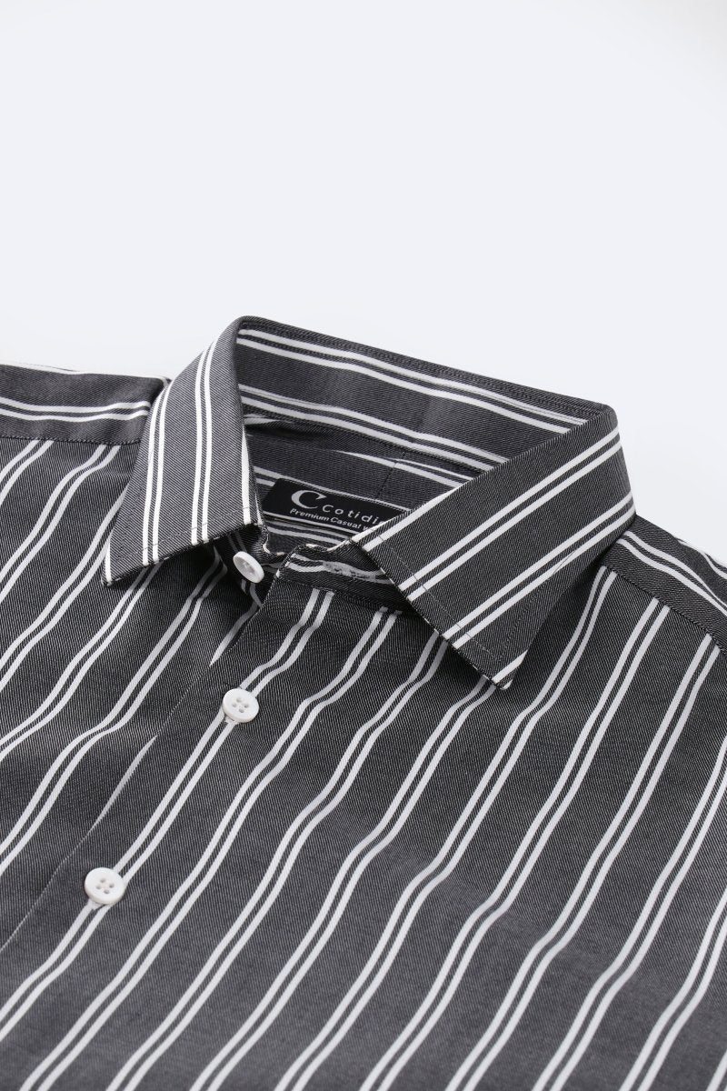 Charcoal Stripe Shirt - Cotidie