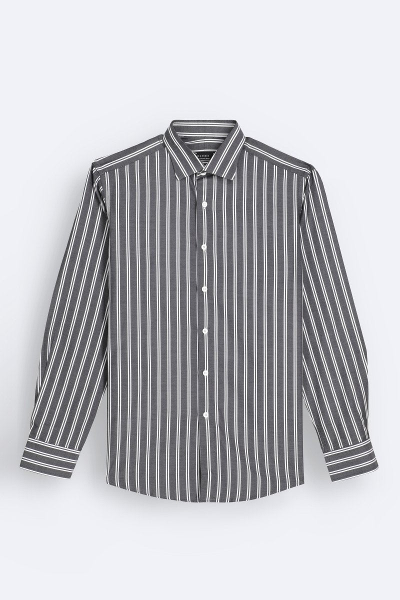 Charcoal Stripe Shirt - Cotidie