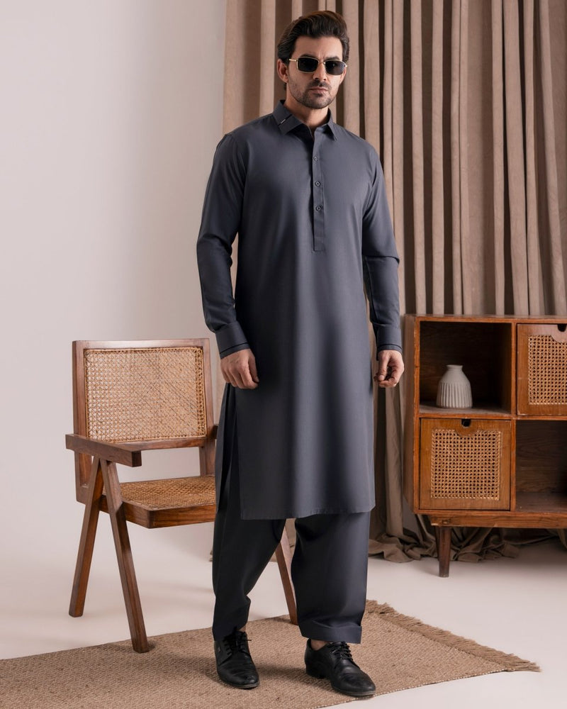 
                  
                    Designer Grey Kameez Shalwar - Cotidieready to wear
                  
                
