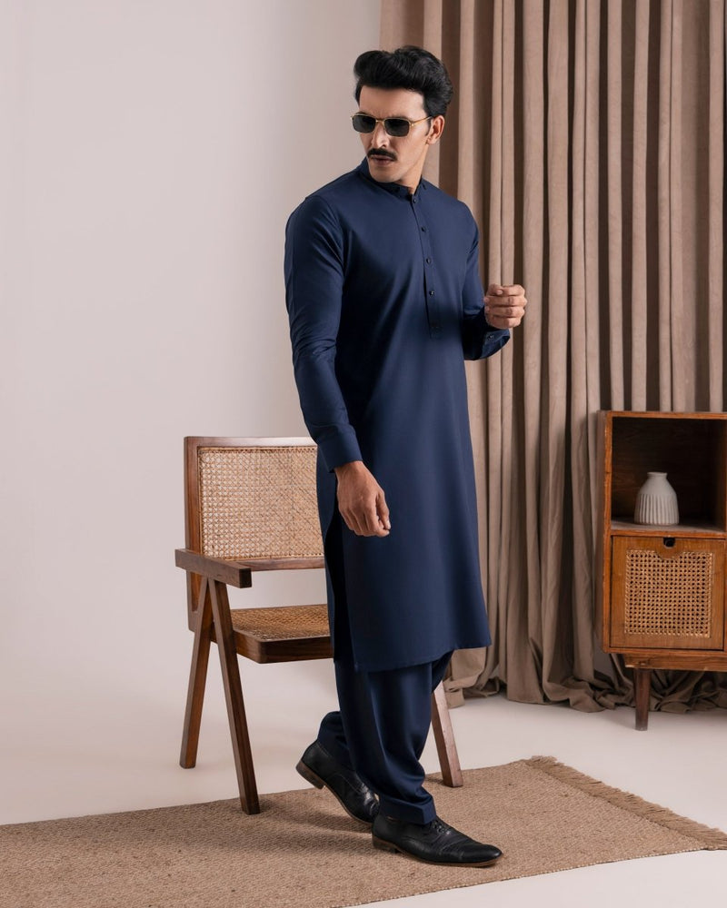 
                  
                    Designer Navy Blue Kameez Shalwar - Cotidieready to wear
                  
                