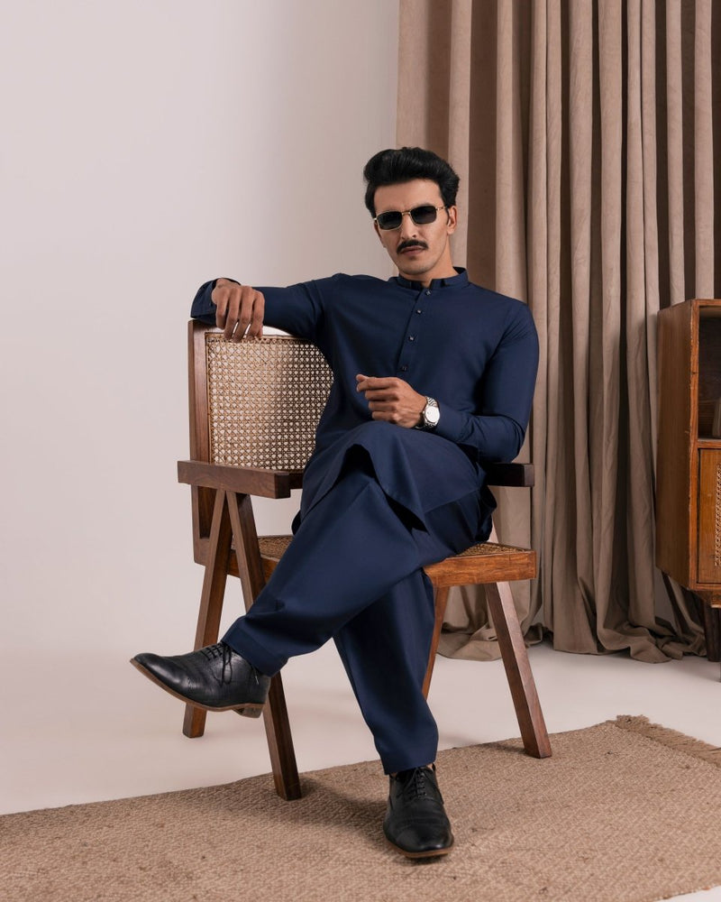 
                  
                    Designer Navy Blue Kameez Shalwar - Cotidieready to wear
                  
                