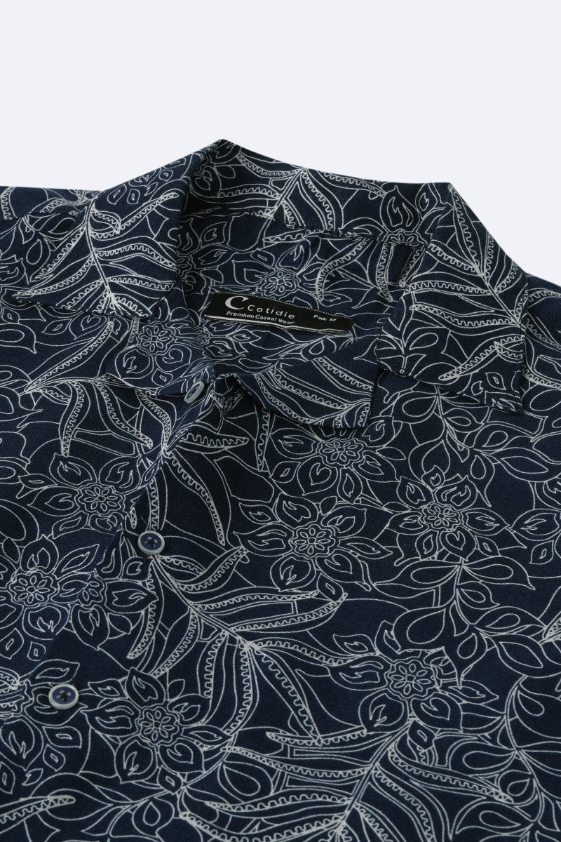 Midnight Flora Hawaiian Shirt - Cotidie