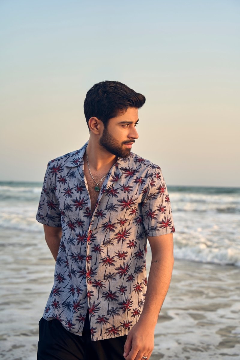 Moonlit Palms Hawaiian Shirt - Cotidie