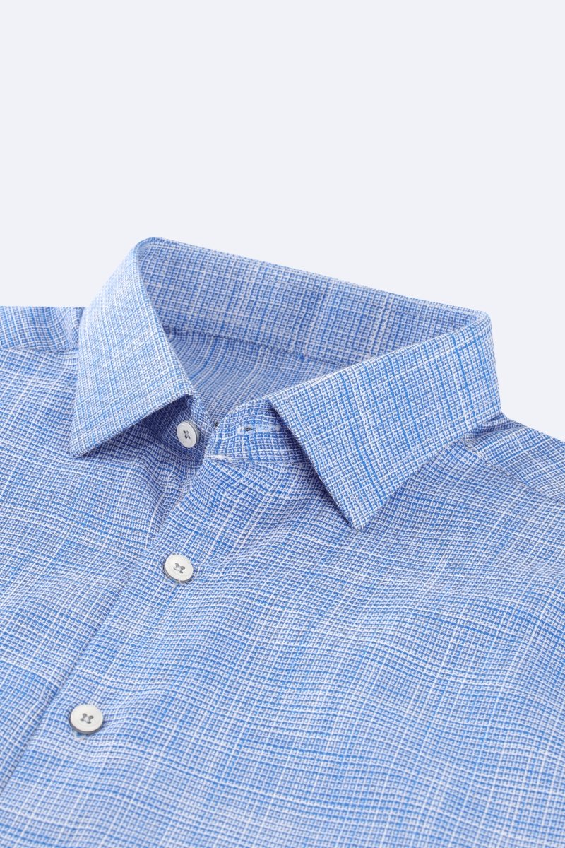 Seaside Crosshatch Waffle Summer Shirt - Cotidie