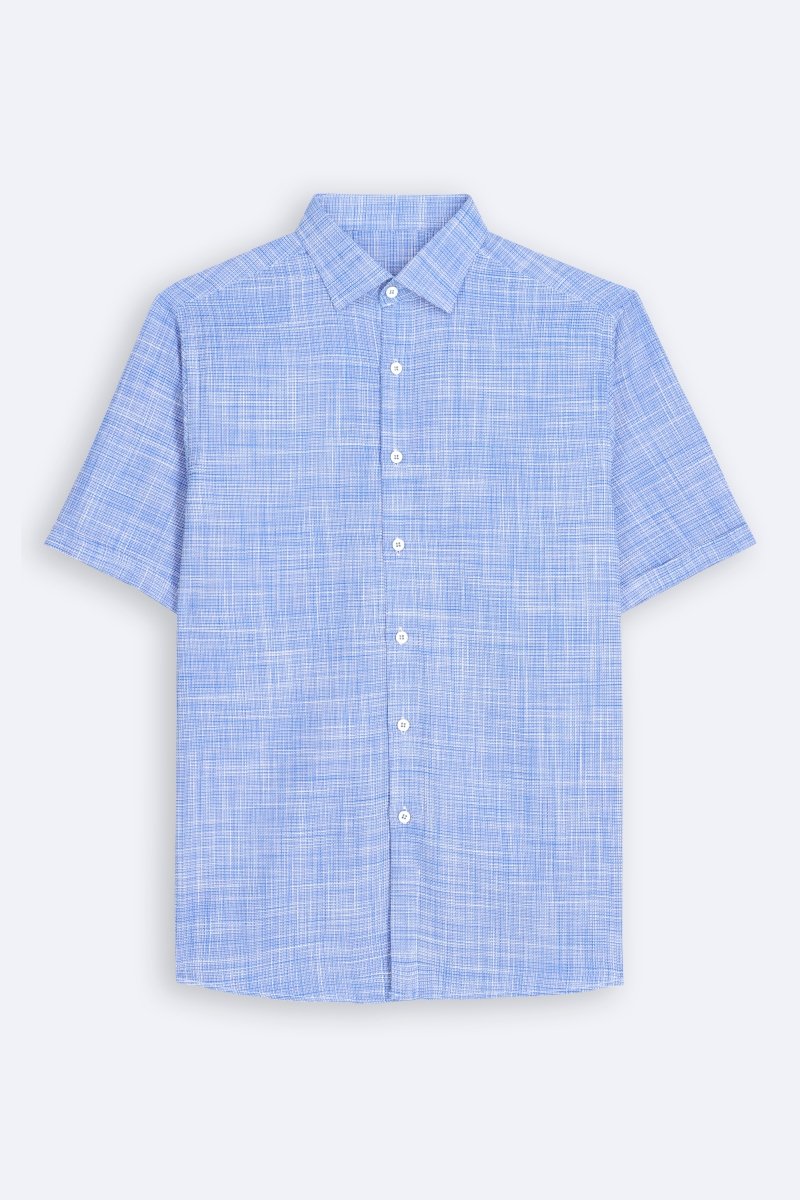 Seaside Crosshatch Waffle Summer Shirt - Cotidie