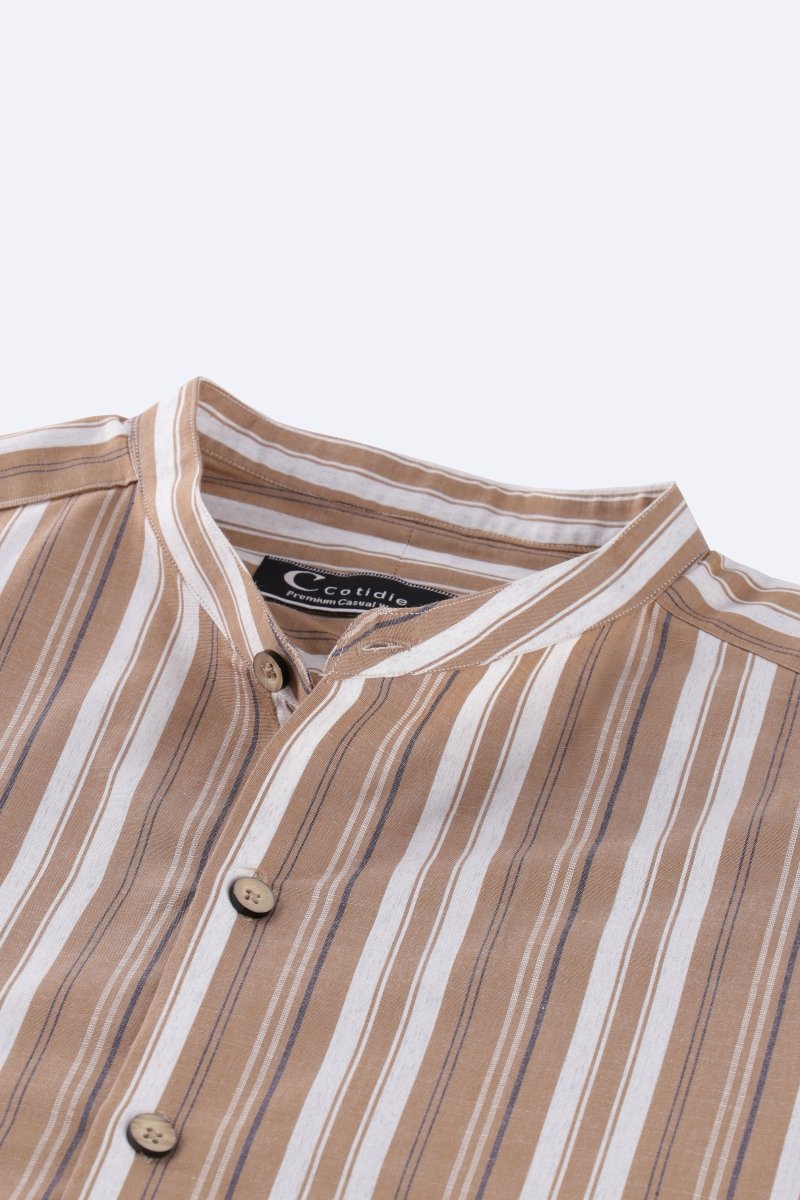 Summer Sands Striped Chambray Shirt - Cotidie