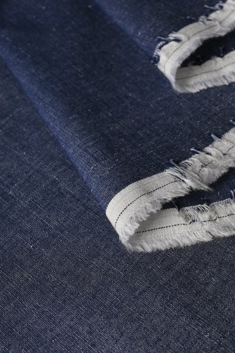 Winter Weave cotton - Blue Chambray - Cotidieunstitched fabric