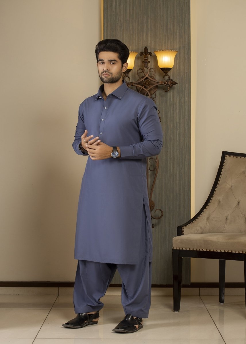 Blue Kameez Shalwar Cotton - Cotidie