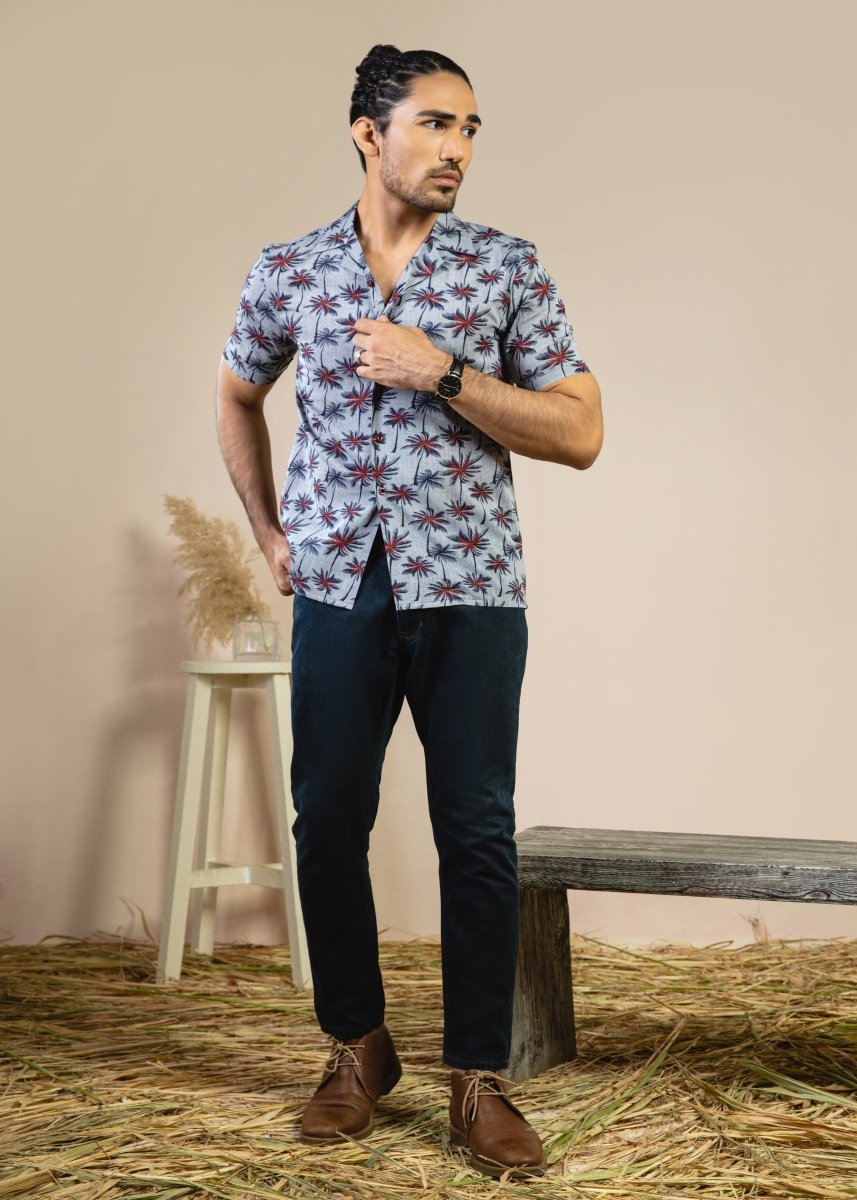 Moonlit Palms Hawaiian Shirt - Cotidie