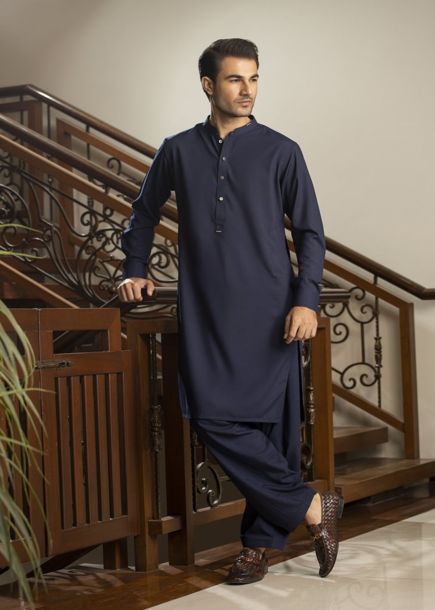 Navy Blue Shalwar Kameez - Cotidie